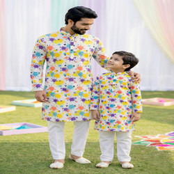 Father & Son Matching Cotton Kurta Pajama Combo Set – Festive Twinning Collection